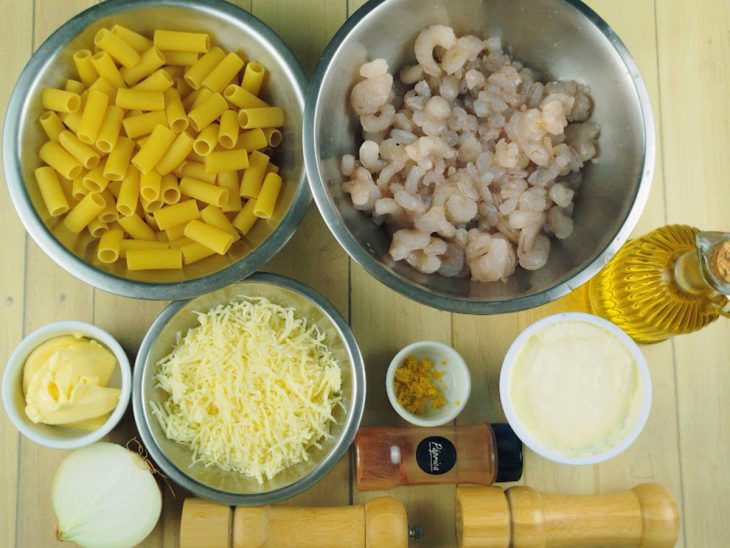 Ingredientes reunidos para o preparo da receita.