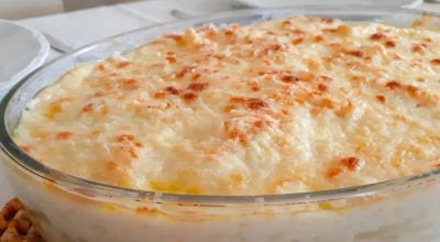 Rigatoni recheado com queijo e molho branco
