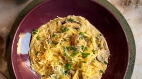 Risoni com cogumelos e dijon