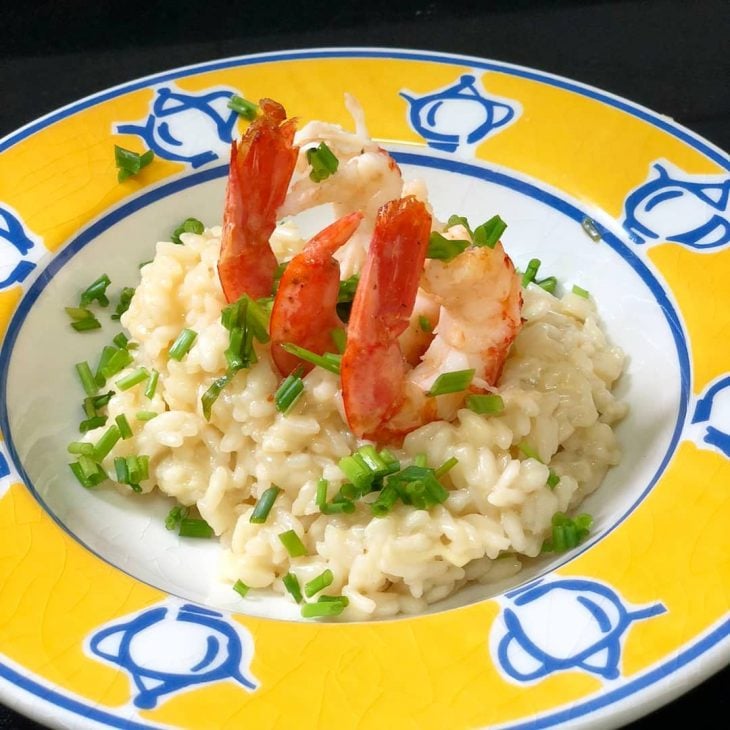 Risoto 4 queijos com camarão