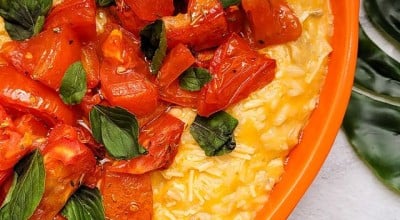 Risoto caprese com páprica defumada