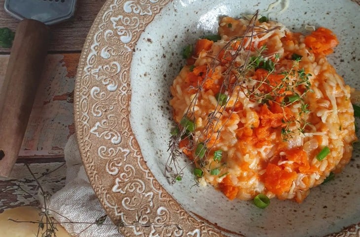 Risoto de abóbora com queijo canastra