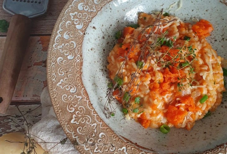 Risoto de abóbora com queijo canastra