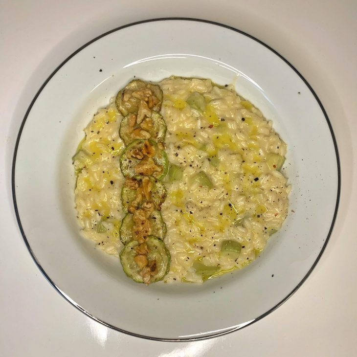 Risoto de abobrinha com brie