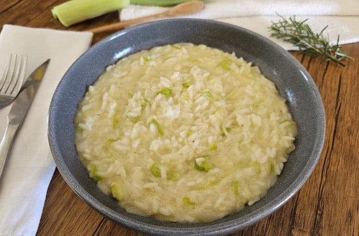 Risoto de alho-poró simples