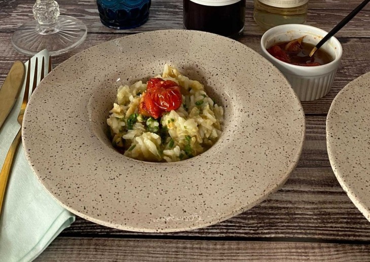 Risoto de bacalhau cremoso