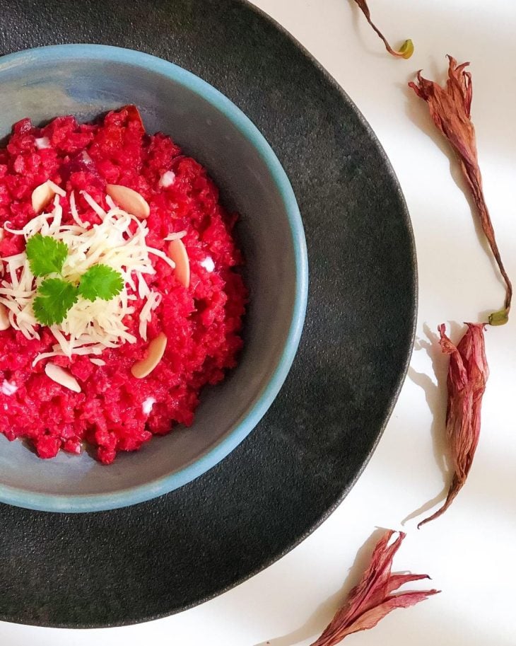 Risoto de beterraba low carb