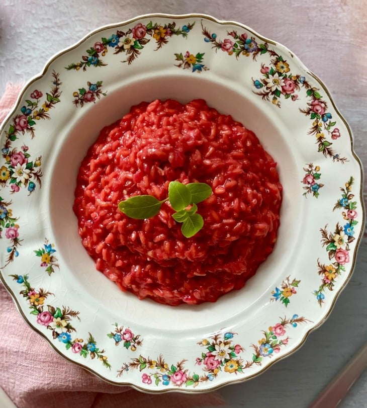 Risoto de beterraba simples