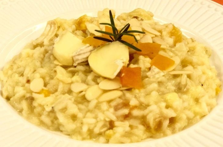 Risoto de brie com damasco