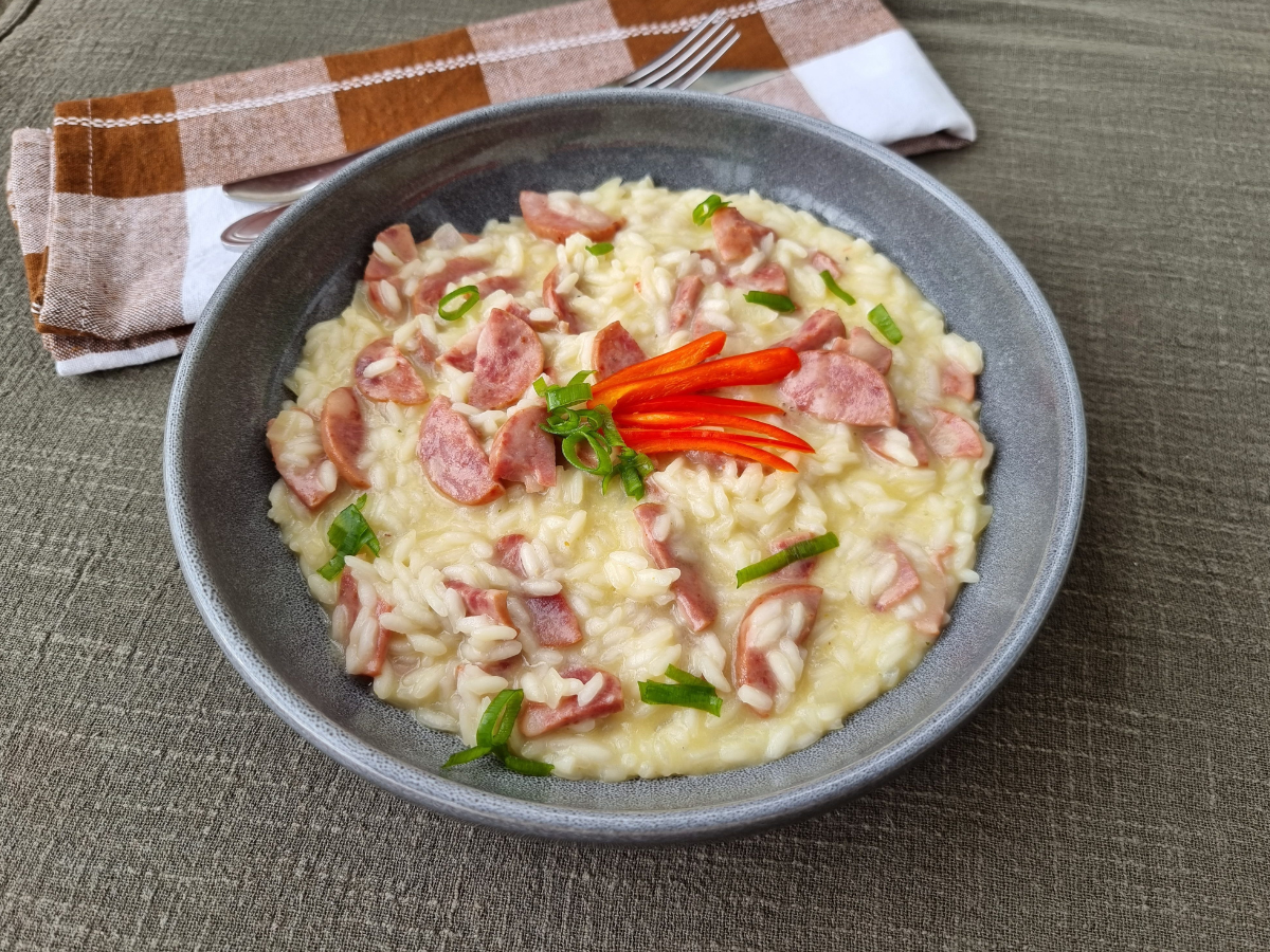 Risoto de calabresa simples