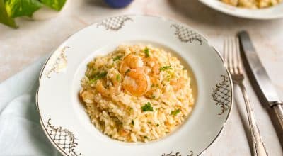 Risoto de camarão rápido