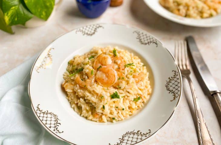 Risoto de camarão rápido