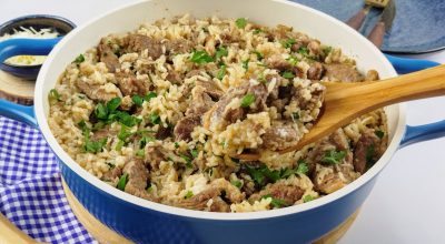 Risoto de carne simples
