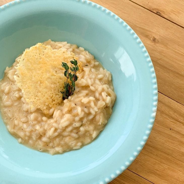Risoto de cebola caramelizada