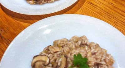 Risoto de cogumelos vegano