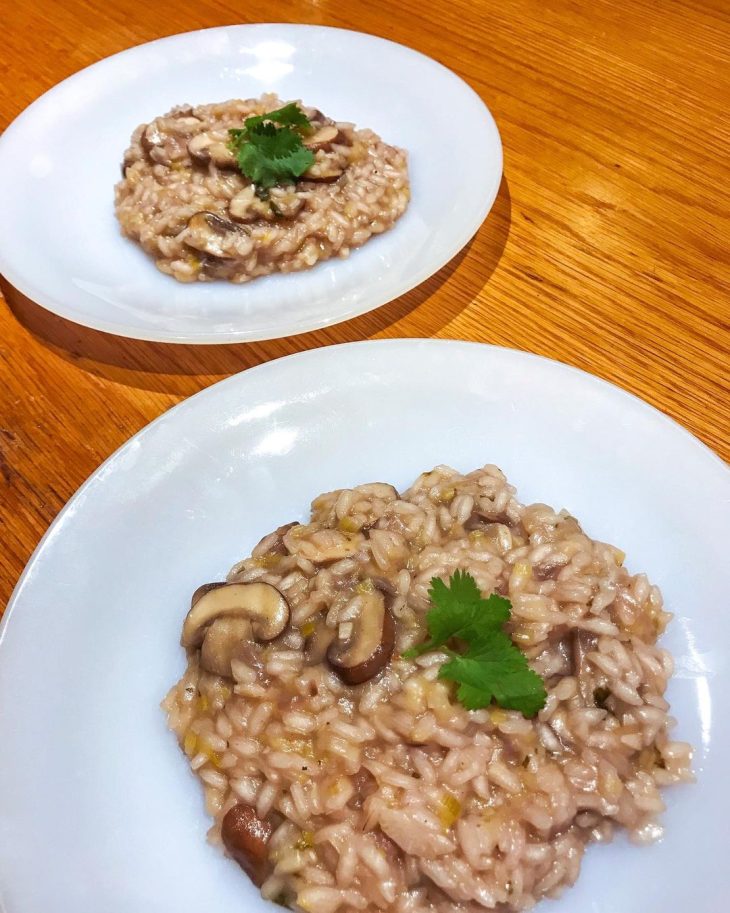 Risoto de cogumelos vegano