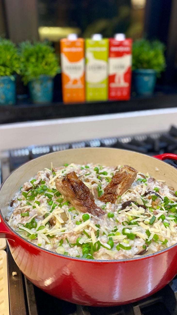 Risoto de costelinha suína com shitake