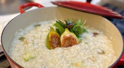 Risoto de figos com queijo de cabra