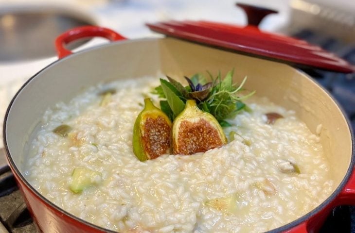 Risoto de figos com queijo de cabra