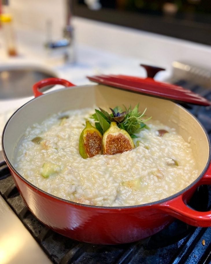 Risoto de figos com queijo de cabra