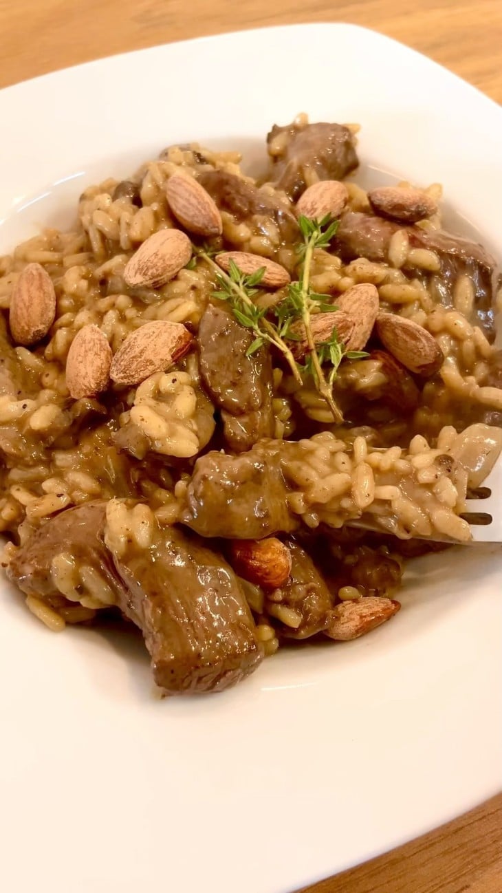 Risoto de filé mignon com funghi