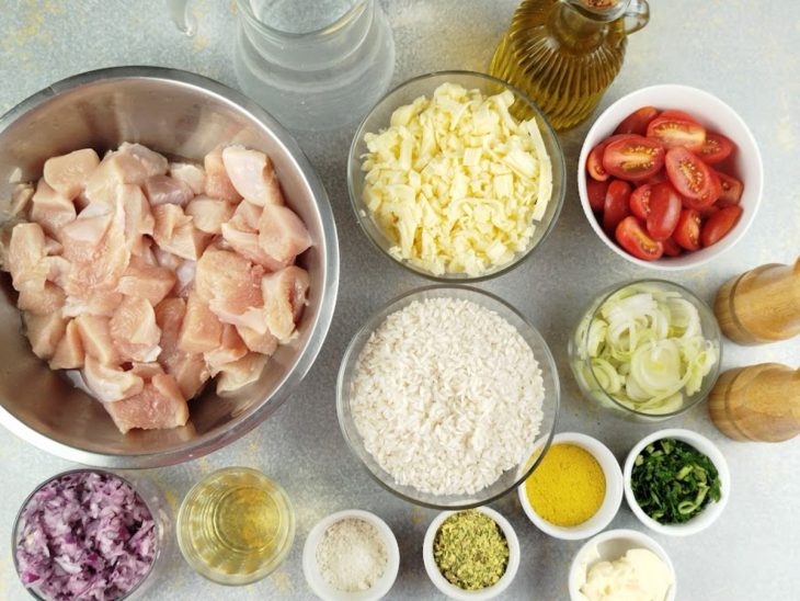 Ingredientes reunidos para o preparo da receita.
