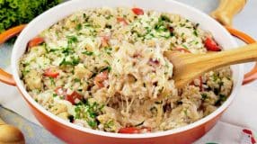 Risoto de frango cremoso