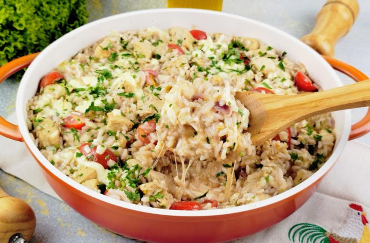 Risoto de frango cremoso