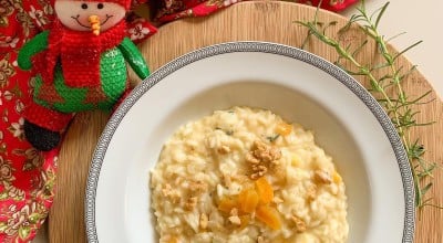 Risoto de gorgonzola e nozes