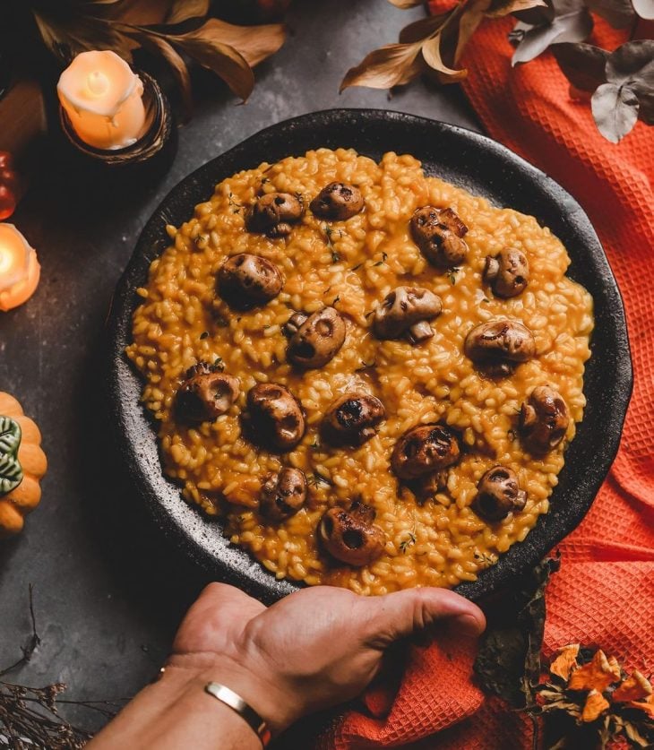 Risoto de Halloween vegano