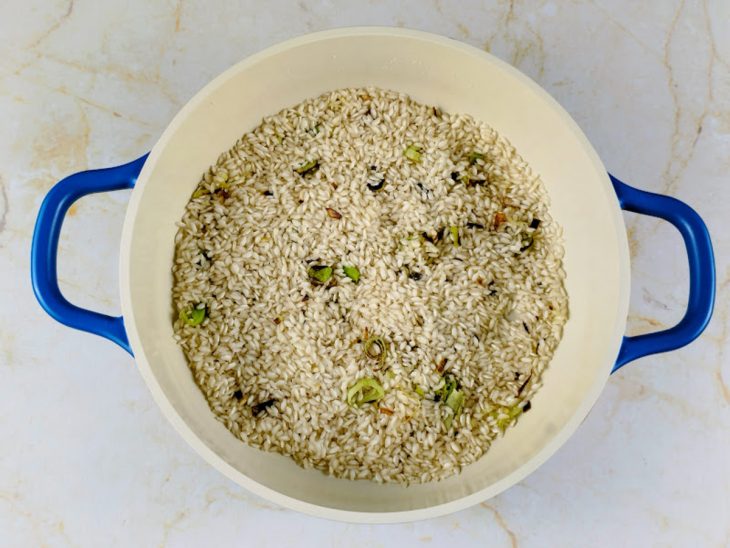 arroz arbóreo refogado.