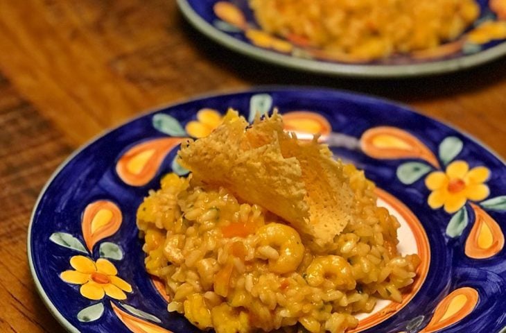 Risoto de moqueca de camarão