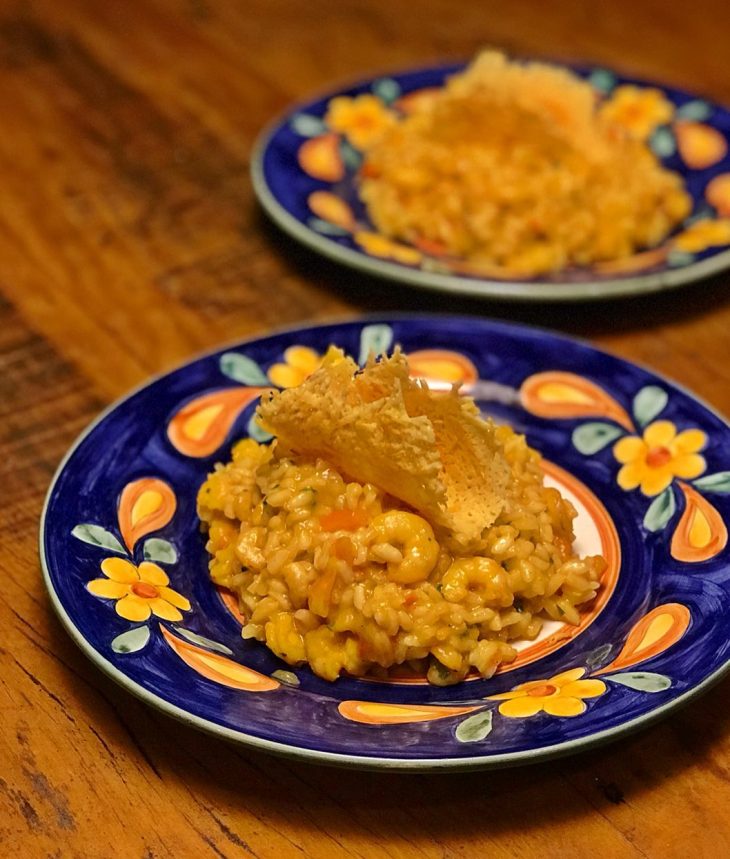 Risoto de moqueca de camarão