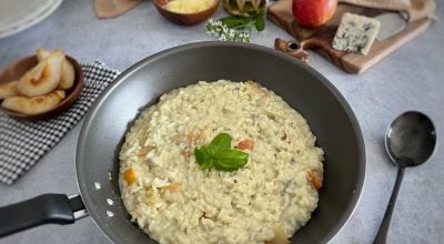 Risoto de peras com gorgonzola