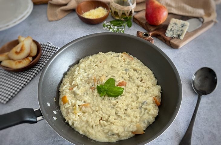 Risoto de peras com gorgonzola