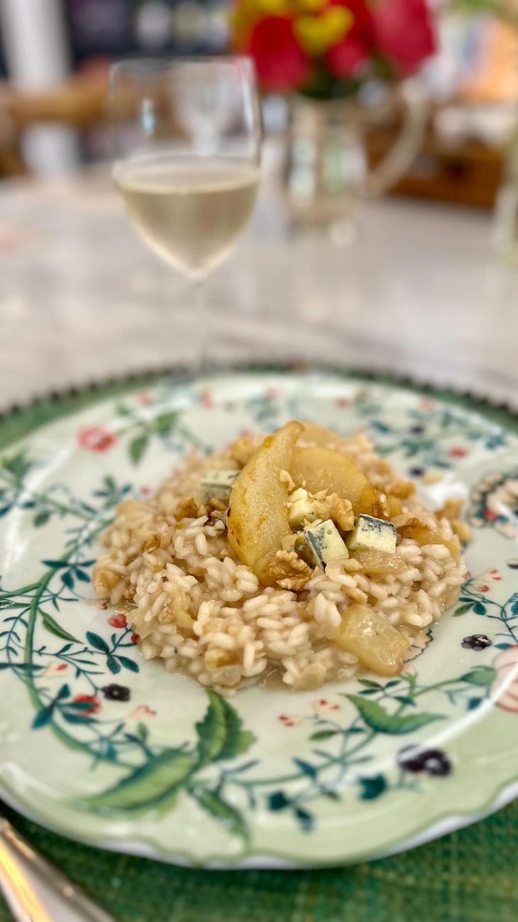 Risoto de peras com gorgonzola