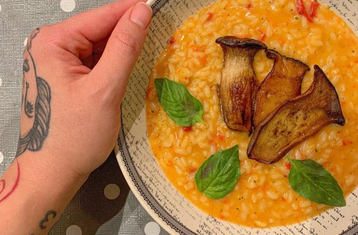 Risoto de pimentão assado