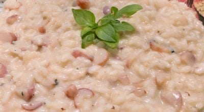 Risoto de pinhão com gorgonzola