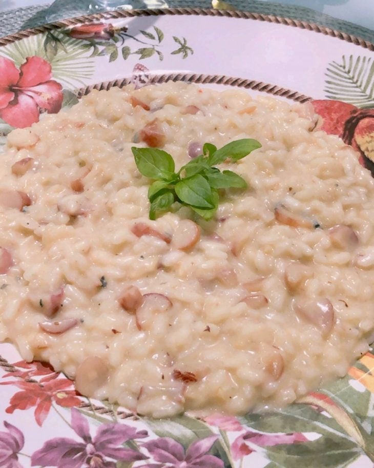 Risoto de pinhão com gorgonzola