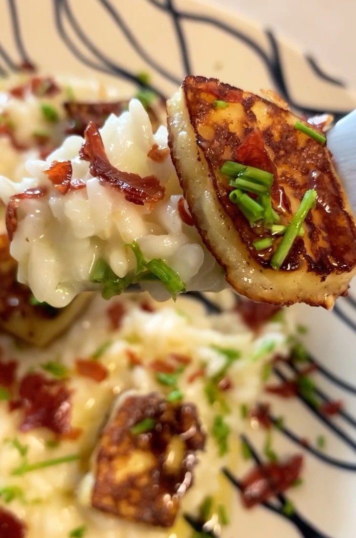 Risoto de queijo coalho e parma