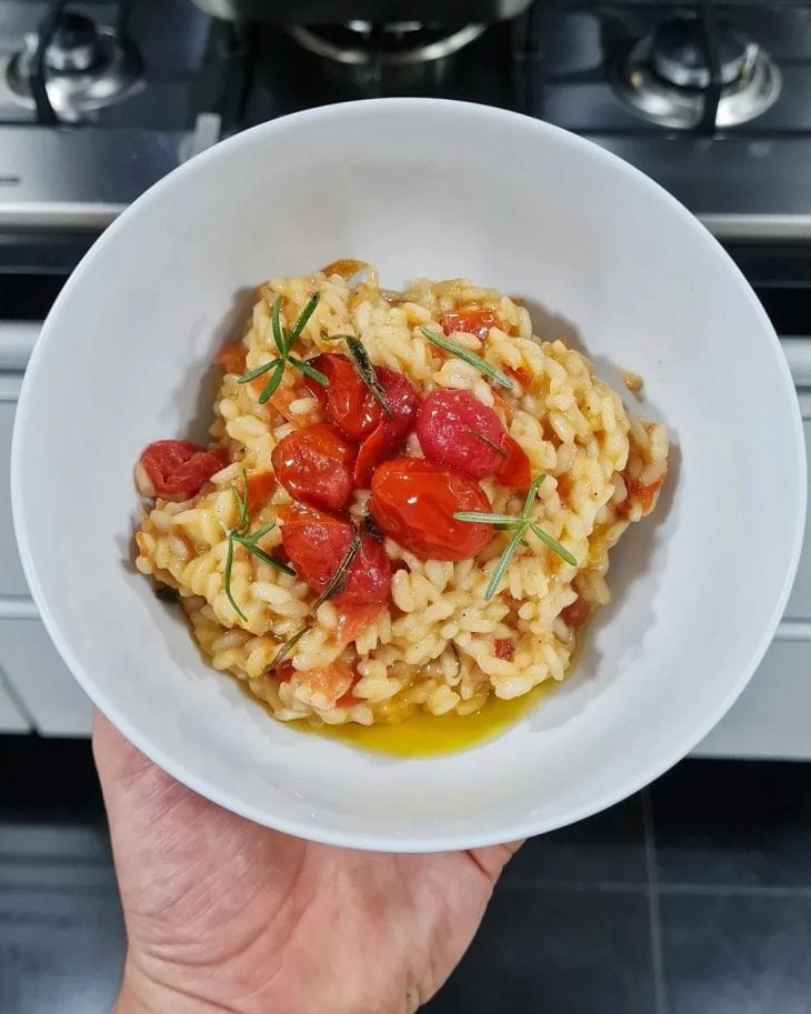 Risoto de tomate-cereja