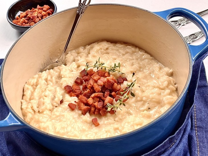 Risoto de bacon com gorgonzola…tem como facar ruim??? Impossível…Faz