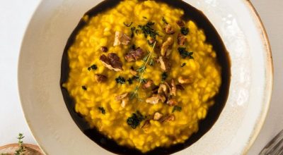Risoto vegano de abóbora
