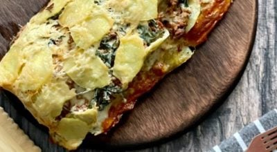 Rocambole de batata com carne moída