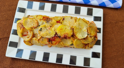 Rocambole de batata com frango