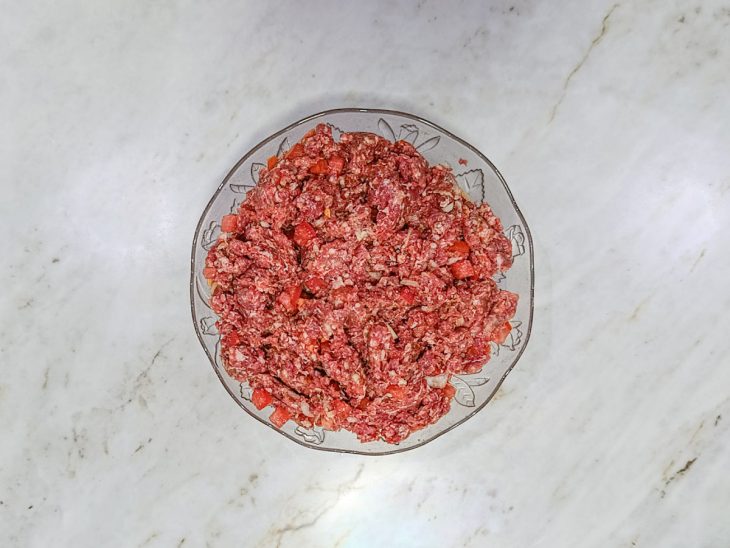 Ingredientes incorporados na tigela.