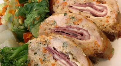 Rocambole de frango com aveia