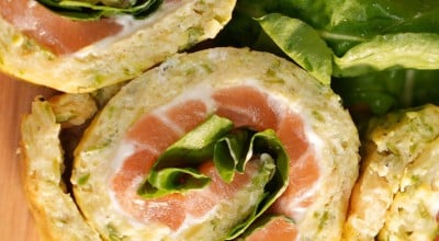 Roll de salmão low carb