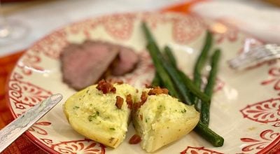 Rosbife com batata recheada