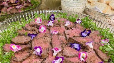 Rosbife com salada de folhas